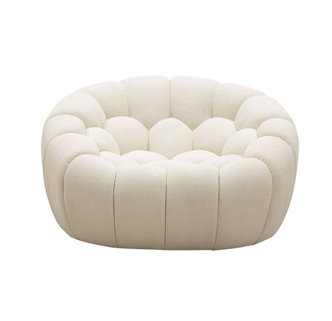 Divani Casa Yolonda Modern Curved Off White Fabric Sofa Set Model VGEV2126C-SET-C-00