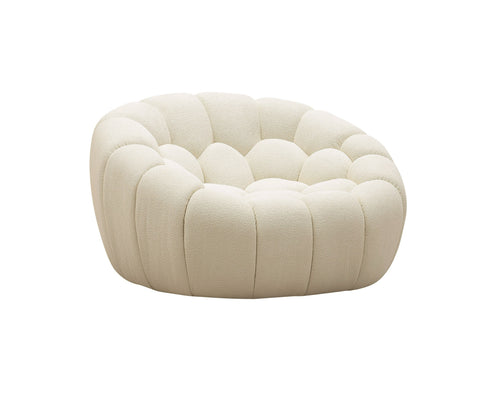 Divani Casa Yolonda Modern Curved Off White Fabric Sofa Set Model VGEV2126C-SET-C-00