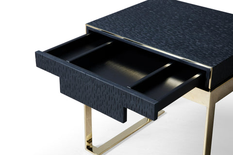 Modrest Athena & Rothsay Modern Grey Fabric & Wenge & Gold Bedroom Set Model VGVC-BD2233-SET