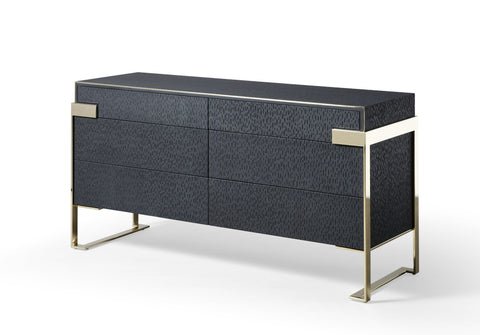 Modrest Athena & Rothsay Modern Grey Fabric & Wenge & Gold Bedroom Set Model VGVC-BD2233-SET