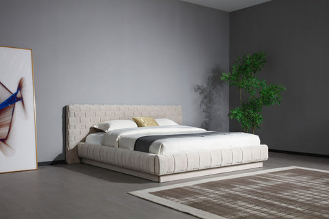 Modrest Concord Modern Grey Velvet & Black Marble & Black Ash & Aluminum Bedroom Set Model VGVC-BD2311-2301-SET