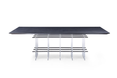 Modrest Inverness Contemporary Black Oak & Acrylic Dining Table Model VGVCT2259-DT