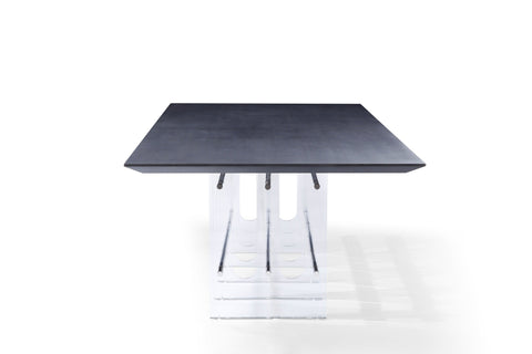 Modrest Inverness Contemporary Black Oak and Acrylic Dining Table