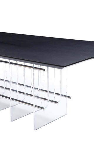 Modrest Inverness Contemporary Black Oak and Acrylic Dining Table