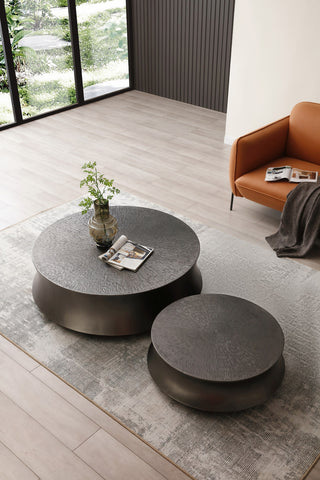 Modrest Airdrie Modern Antique Grey Round Coffee Table Set Model VGVC-CT2169-SET