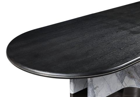 Modrest Renfew Modern Black Oak & Faux Marble Oval Dining Table Model VGVCT2203-DT