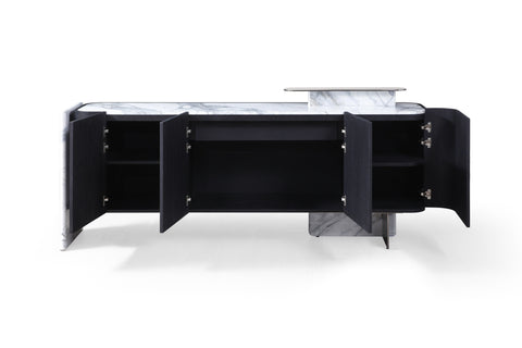 Modrest Broxburn Modern Black Oak & Faux Marble Buffet Model VGVCG2269-OAK