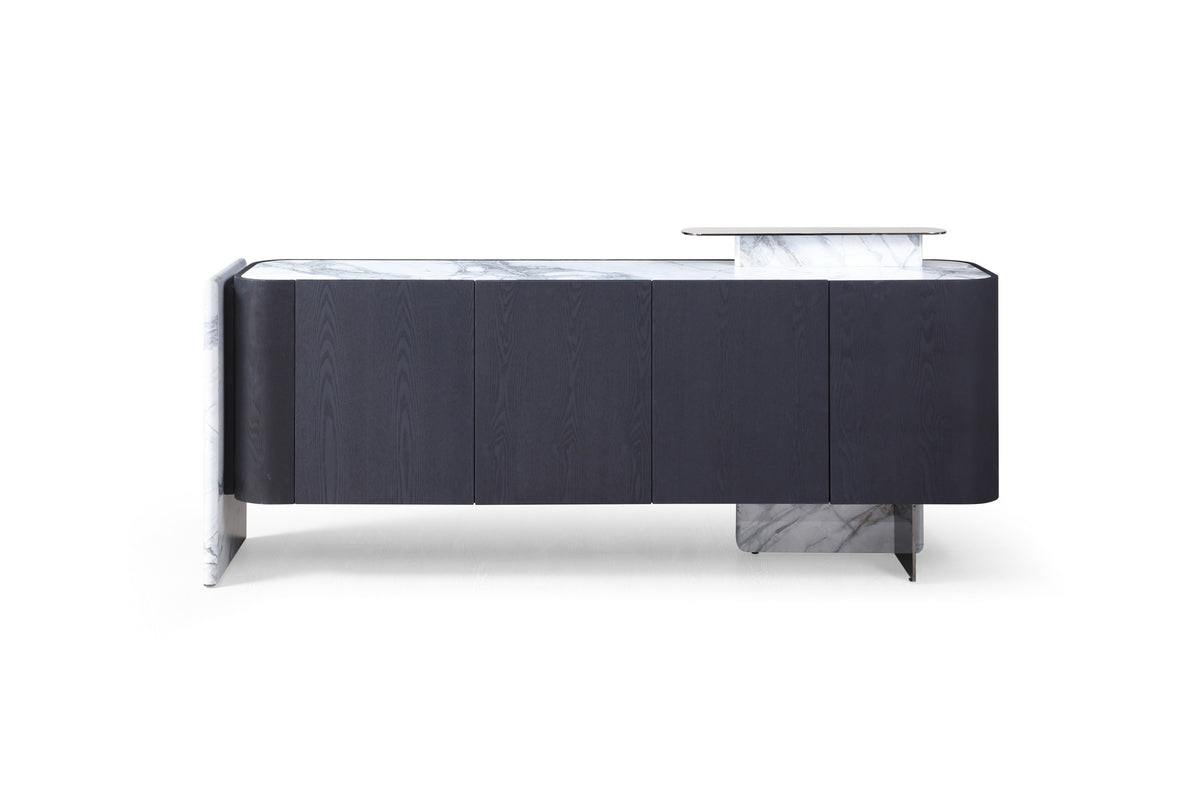 Modrest Broxburn Modern Black Oak & Faux Marble Buffet Model VGVCG2269-OAK