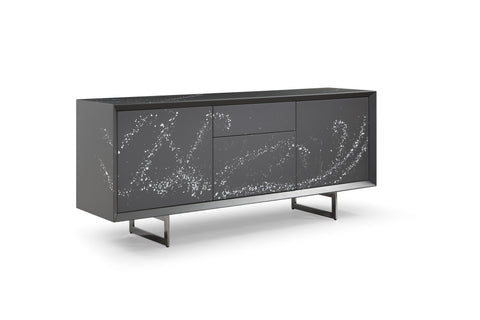 Modrest Hawick Contemporary Dark Grey & Abstract White Paint Buffet Model VGVCG2172-GRY