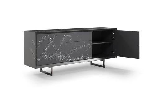 Modrest Hawick Contemporary Dark Grey & Abstract White Paint Buffet Model VGVCG2172-GRY