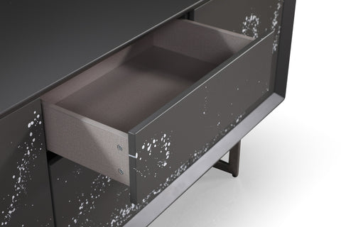 Modrest Hawick Contemporary Dark Grey & Abstract White Paint Buffet Model VGVCG2172-GRY