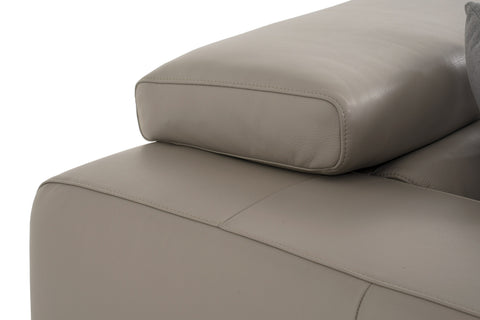 Divani Casa Pella Mini Modern Grey Italian Leather Right Facing Chaise Sectional Sofa Model VGCA5106A-GRY-RAF