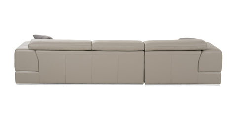 Divani Casa Pella Mini Modern Grey Italian Leather Left Facing Sectional Sofa Model VGCA5106A-GRY-LAF