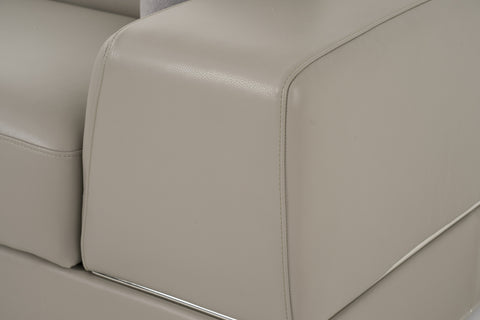 Divani Casa Pella Mini Modern Grey Italian Leather Left Facing Sectional Sofa Model VGCA5106A-GRY-LAF