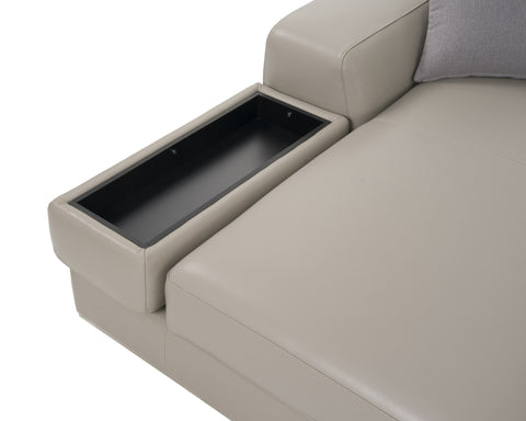 Divani Casa Pella Mini Modern Grey Italian Leather Left Facing Sectional Sofa Model VGCA5106A-GRY-LAF