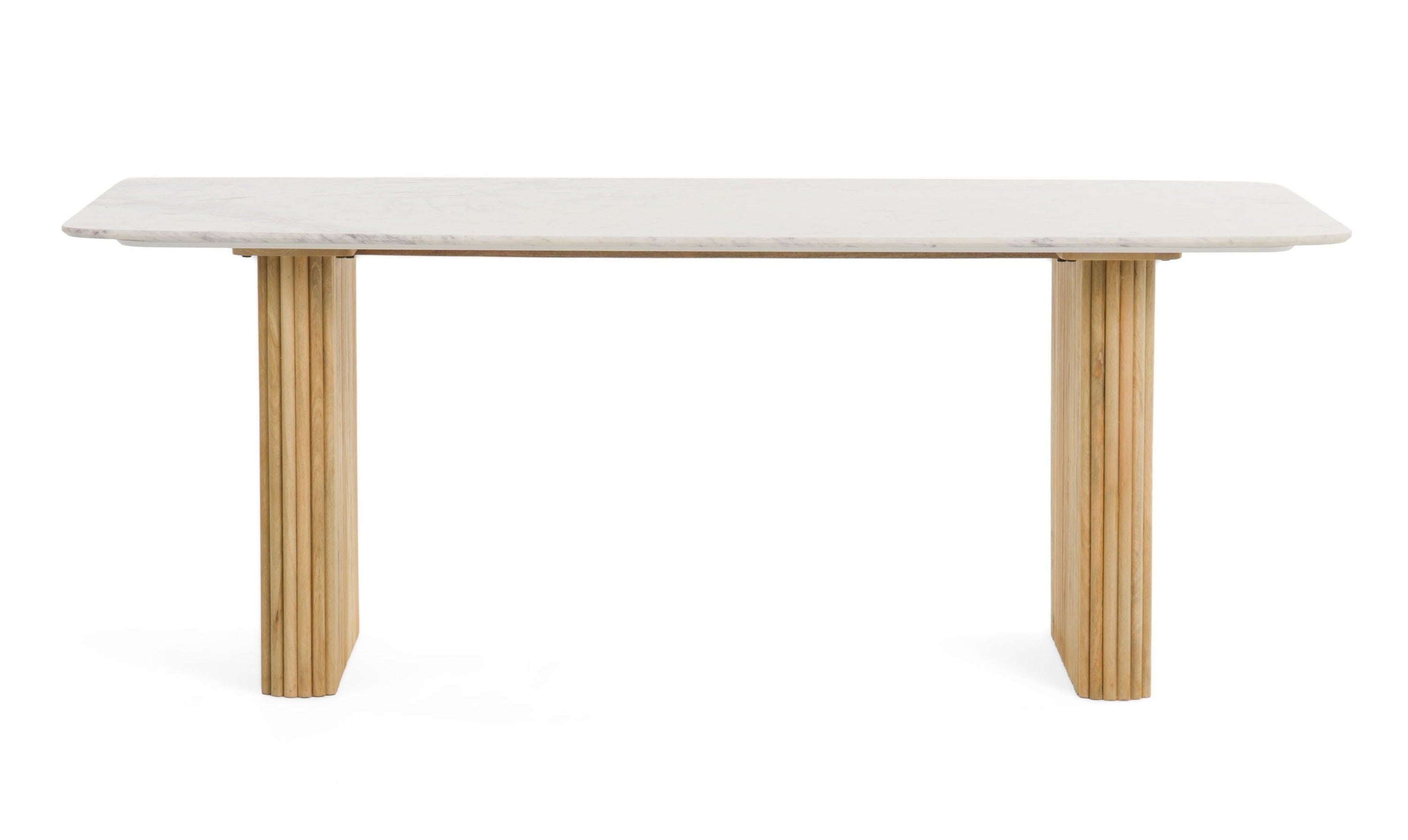 Modrest Cambridge White Marble & Mango Rectangular Dining Table Model VGEDRID120004-RCT