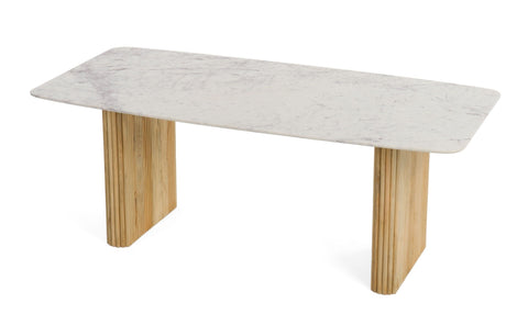 Modrest Cambridge White Marble & Mango Rectangular Dining Table Model VGEDRID120004-RCT