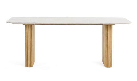 Modrest Cambridge White Marble & Mango Rectangular Dining Table Model VGEDRID120004-RCT