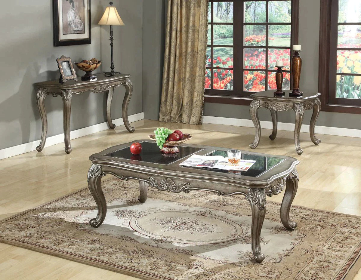 Chantelle Black Granite & Antique Platinum Coffee Table Model 80540 By ACME Furniture