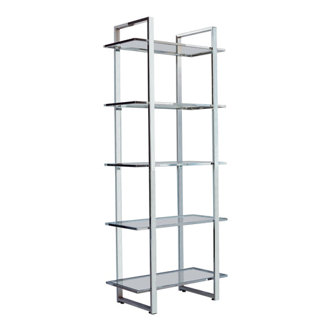 Coaster Hartford Glass Shelf Bookcase Chrome Model 805538