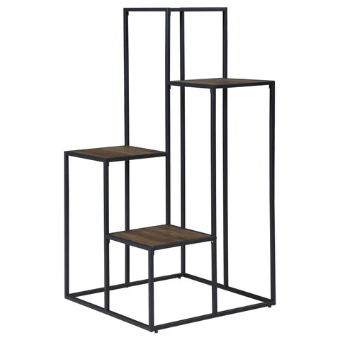 Coaster Rito 4-tier Display Shelf Rustic Brown and Black Model 805670