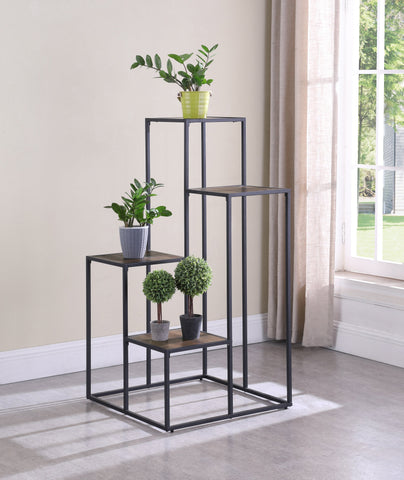 Coaster Rito 4-tier Display Shelf Rustic Brown and Black Model 805670