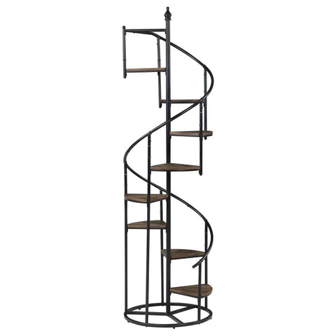 Coaster Roseglen 8-shelf Staircase Bookcase Rustic Brown and Black Model 805675