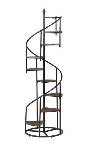 Coaster Roseglen 8-shelf Staircase Bookcase Rustic Brown and Black Model 805675