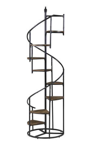 Coaster Roseglen 8-shelf Staircase Bookcase Rustic Brown and Black Model 805675