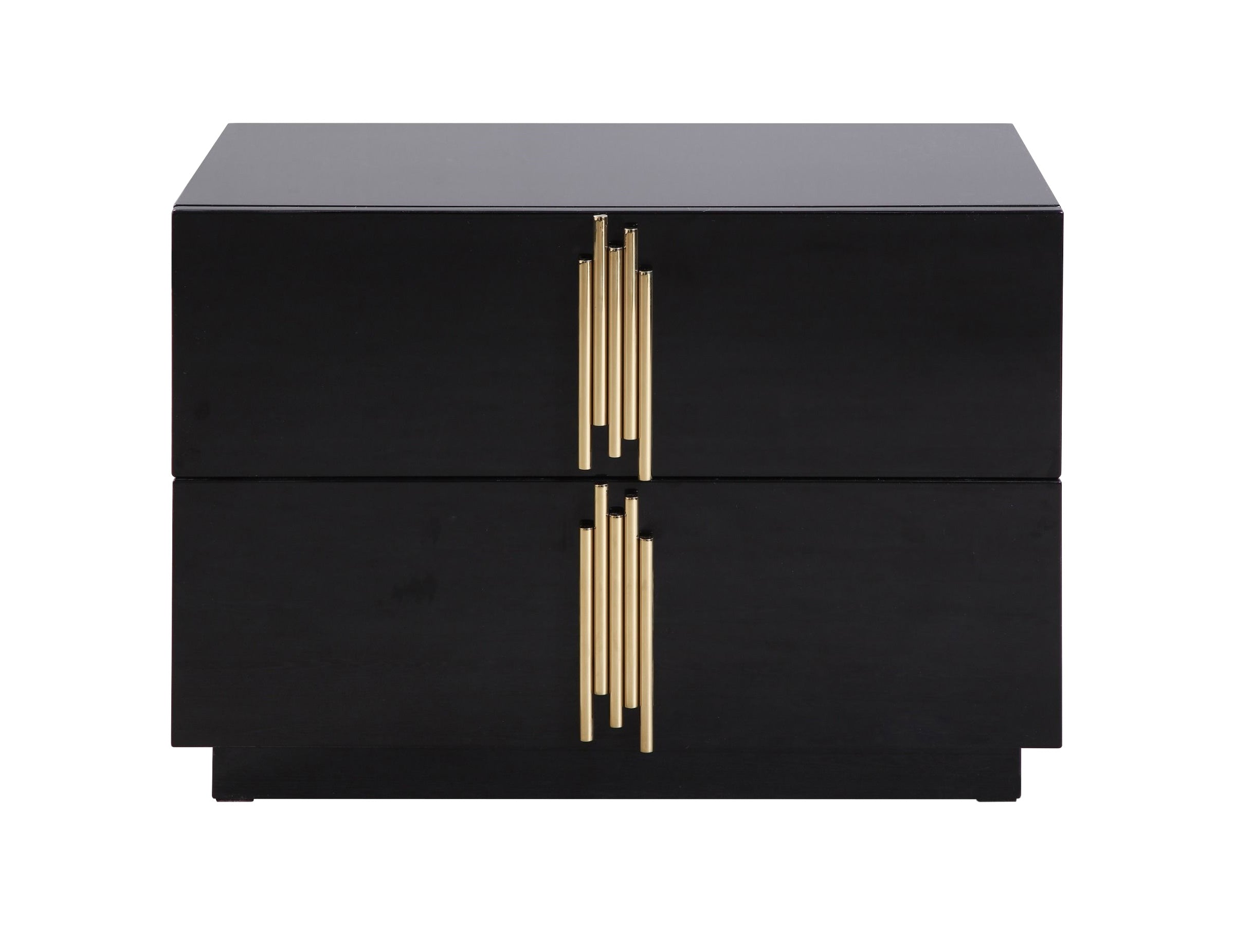 Modrest Token Modern Black & Gold Wide Nightstand Model VGVC-N815-L-BLK