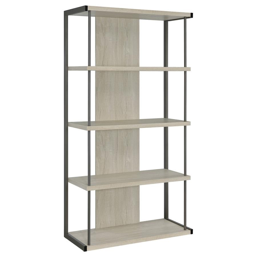 Coaster Loomis 4-shelf Bookcase Whitewashed Grey Model 805884