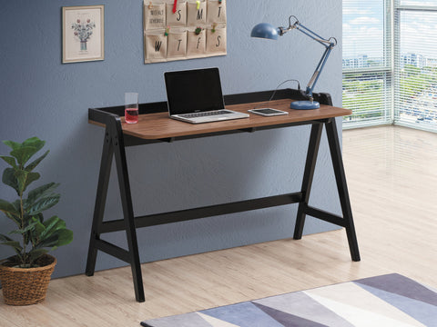 Coaster Raul Writing Desk Walnut and Black with USB ports Model 805926