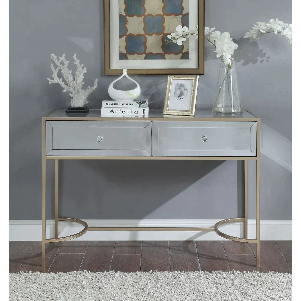 Wisteria Mirrored & Rose Gold Accent Table Model 80608 By ACME Furniture