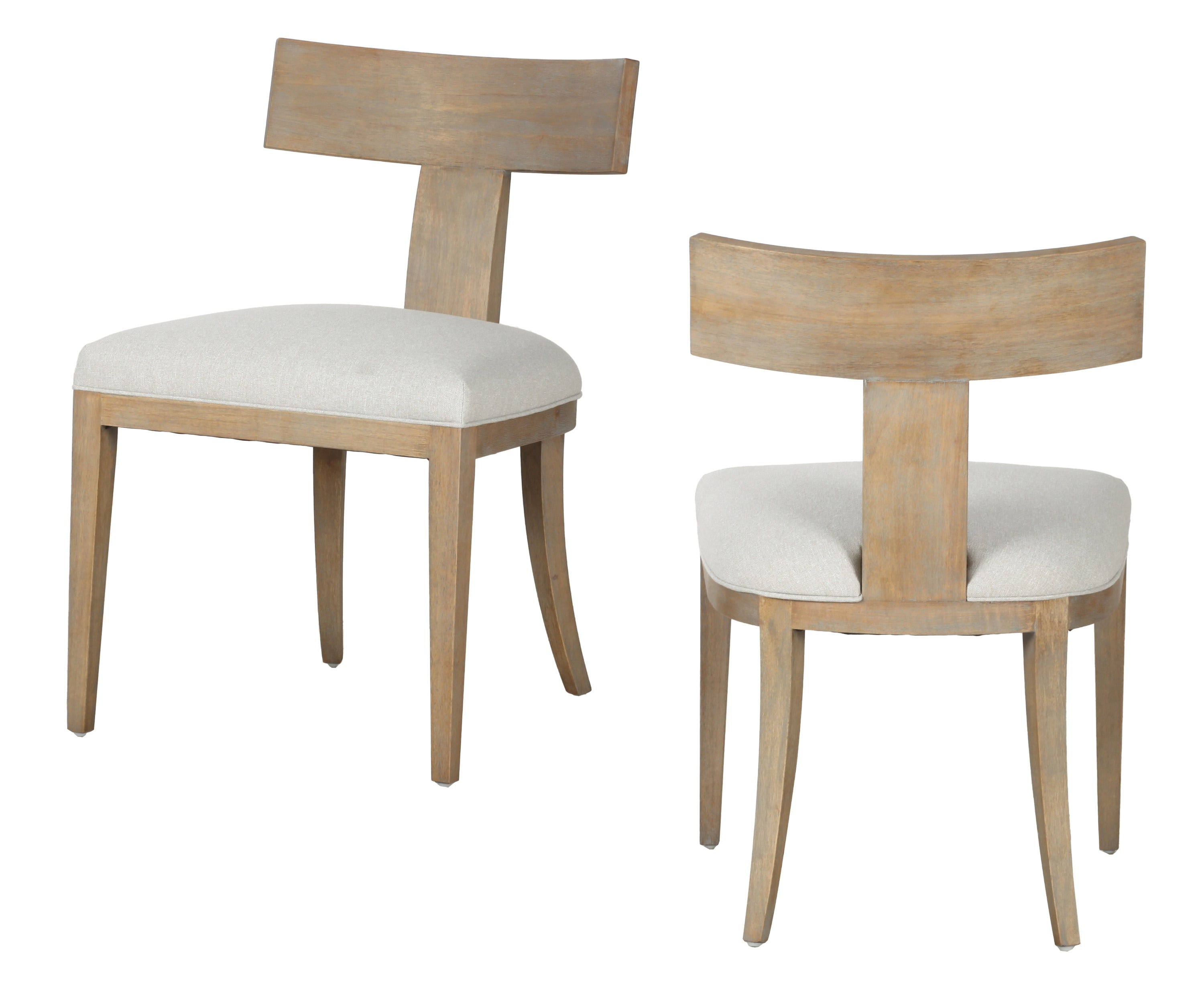 Modrest Fabien Mid Century Modern Beige Linen & Wood Dining Chair (Set Of 2) Model VGRH-RHS-98535