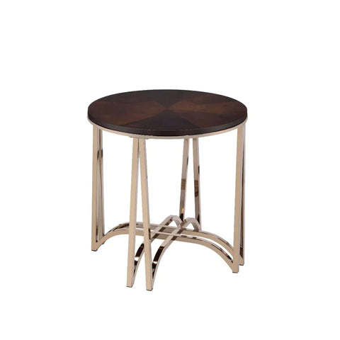 Novus Walnut & Champagne End Table Model 80992 By ACME Furniture