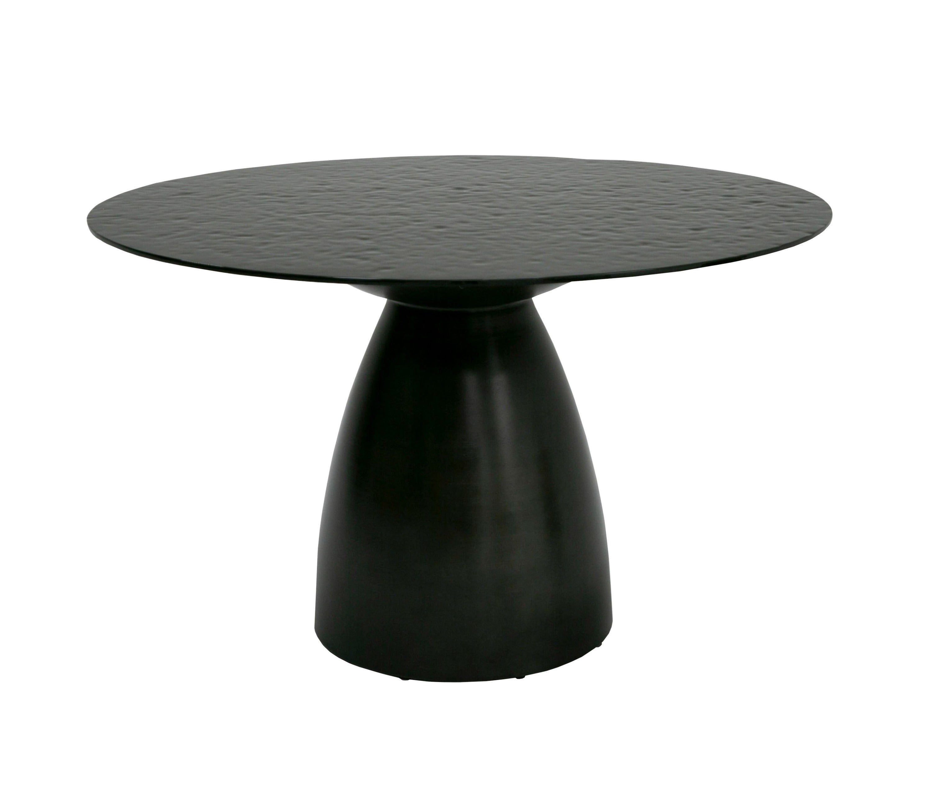 Modrest Calexico Contemporary Black Wave Glass Round Dining Table Model VGGMDT-1717
