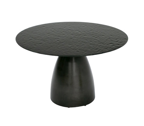 Modrest Calexico Contemporary Black Wave Glass Round Dining Table Model VGGMDT-1717
