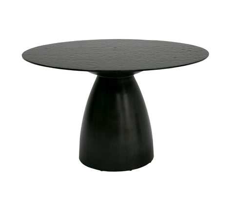 Modrest Calexico Contemporary Black Wave Glass Round Dining Table Model VGGMDT-1717