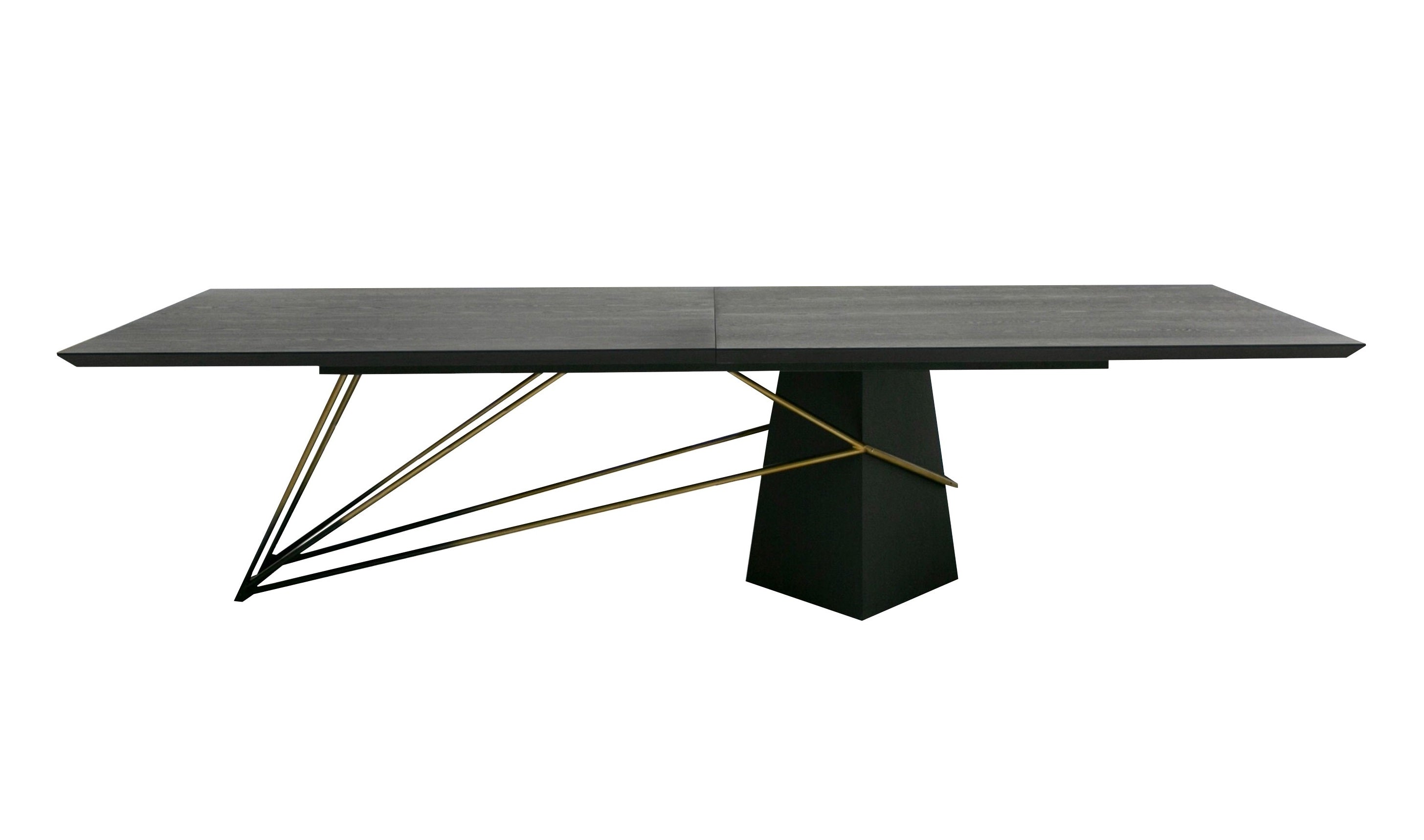 Modrest Elkhorn Glam Black Ash & Stainless Steel 126" Dining Table Model VGGMDT-1599