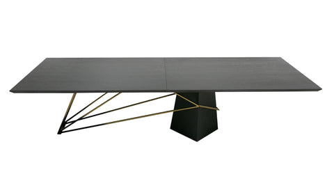 Modrest Elkhorn Glam Black Ash & Stainless Steel 126" Dining Table Model VGGMDT-1599