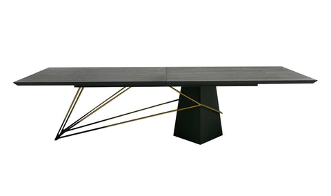 Modrest Elkhorn Glam Black Ash & Stainless Steel 126" Dining Table Model VGGMDT-1599