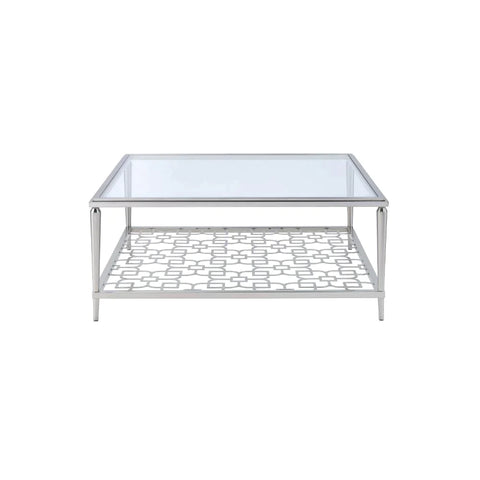 Naiya Nickel & Clear Glass Coffee Table Model 81020 By ACME Furniture