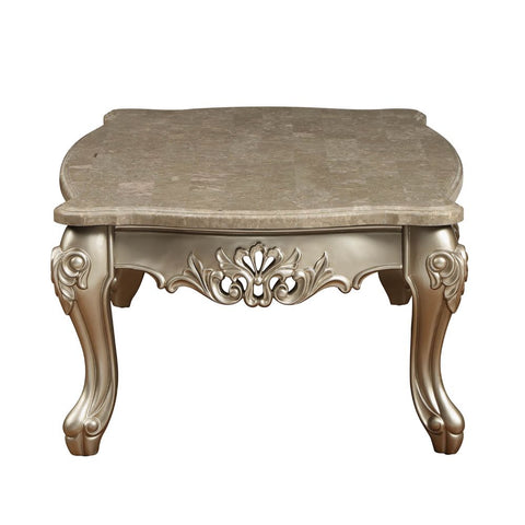 ACME Ranita Marble Top & Champagne Finish Ranita Coffee Table Model 81040