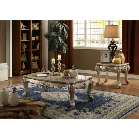 ACME Ranita Marble Top & Champagne Finish Ranita Coffee Table Model 81040