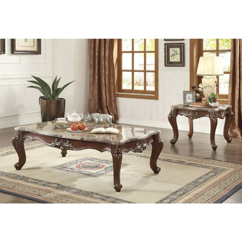 Shalisa Marble & Walnut Coffee Table Model 81050 By ACME Furniture