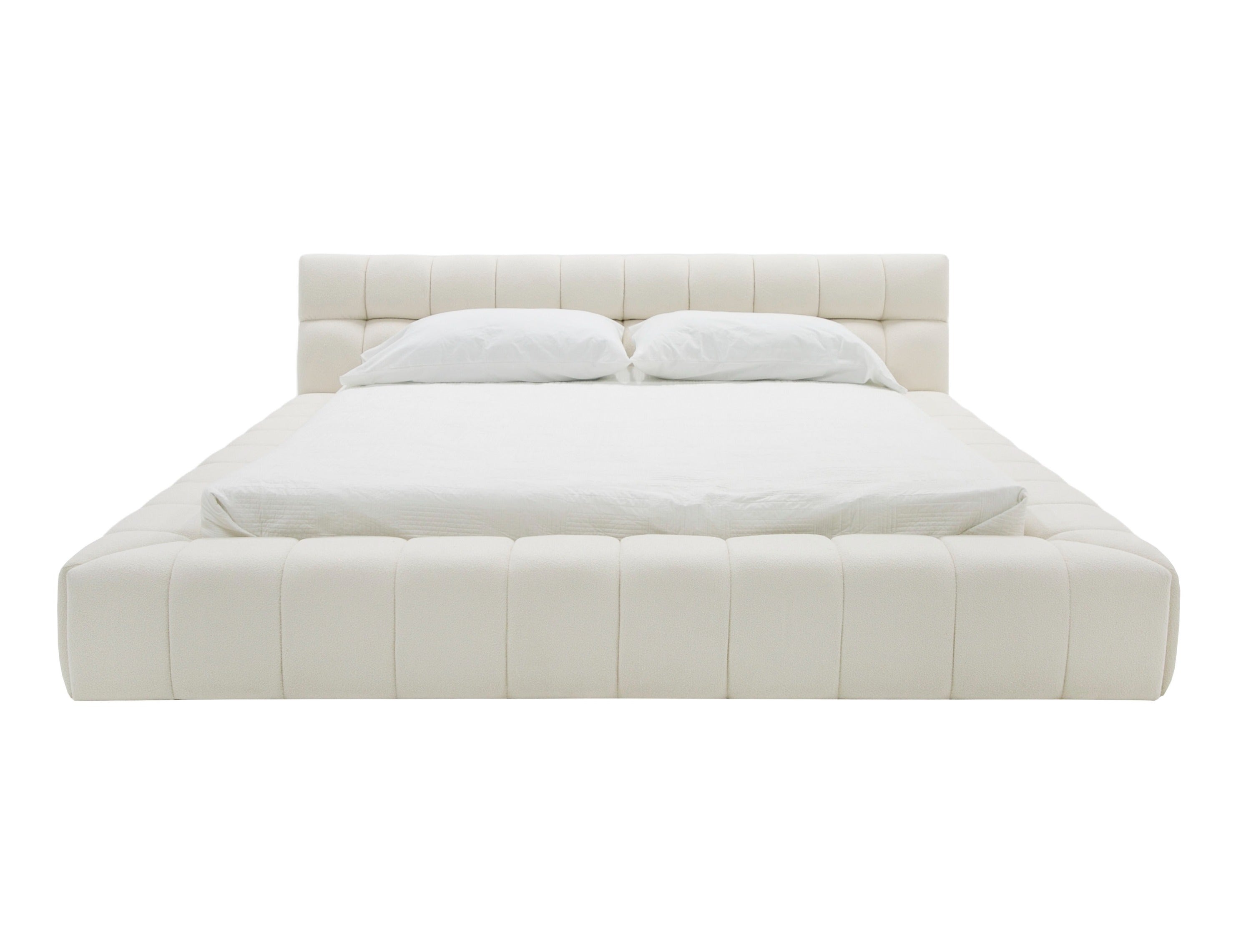 Divani Casa Tyree Modern Tufted Off White Fabric Bed Model VGOD-DY-22116-BED