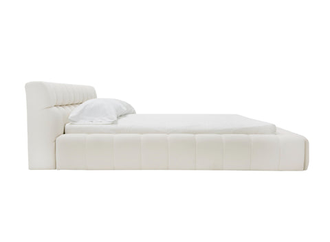 Divani Casa Tyree Modern Tufted Off White Fabric Bed Model VGOD-DY-22116-BED