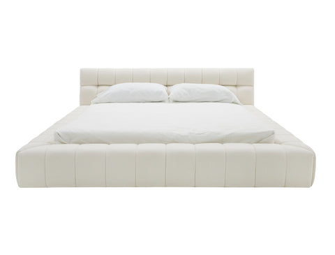 Divani Casa Tyree Modern Tufted Off White Fabric Bed Model VGOD-DY-22116-BED