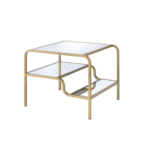 Astrid Gold & Mirror End Table Model 81092 By ACME Furniture