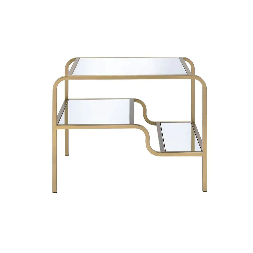 Astrid Gold & Mirror End Table Model 81092 By ACME Furniture